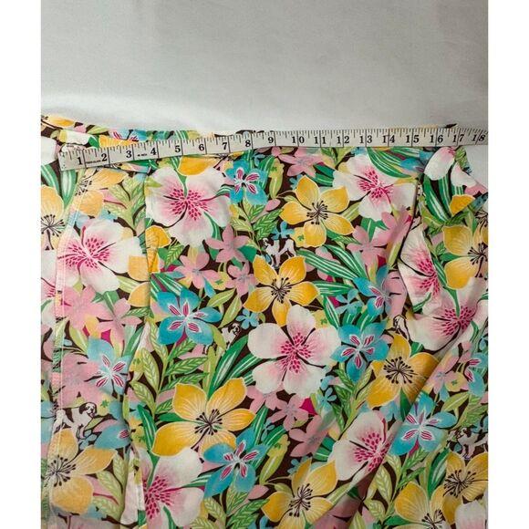 Vintage Big Dogs Wrap Midi Skirt Size M Retro Floral Tropical Long Feminine Cute - Picture 8 of 11